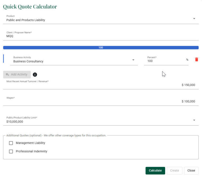 Quick Quote Calculator