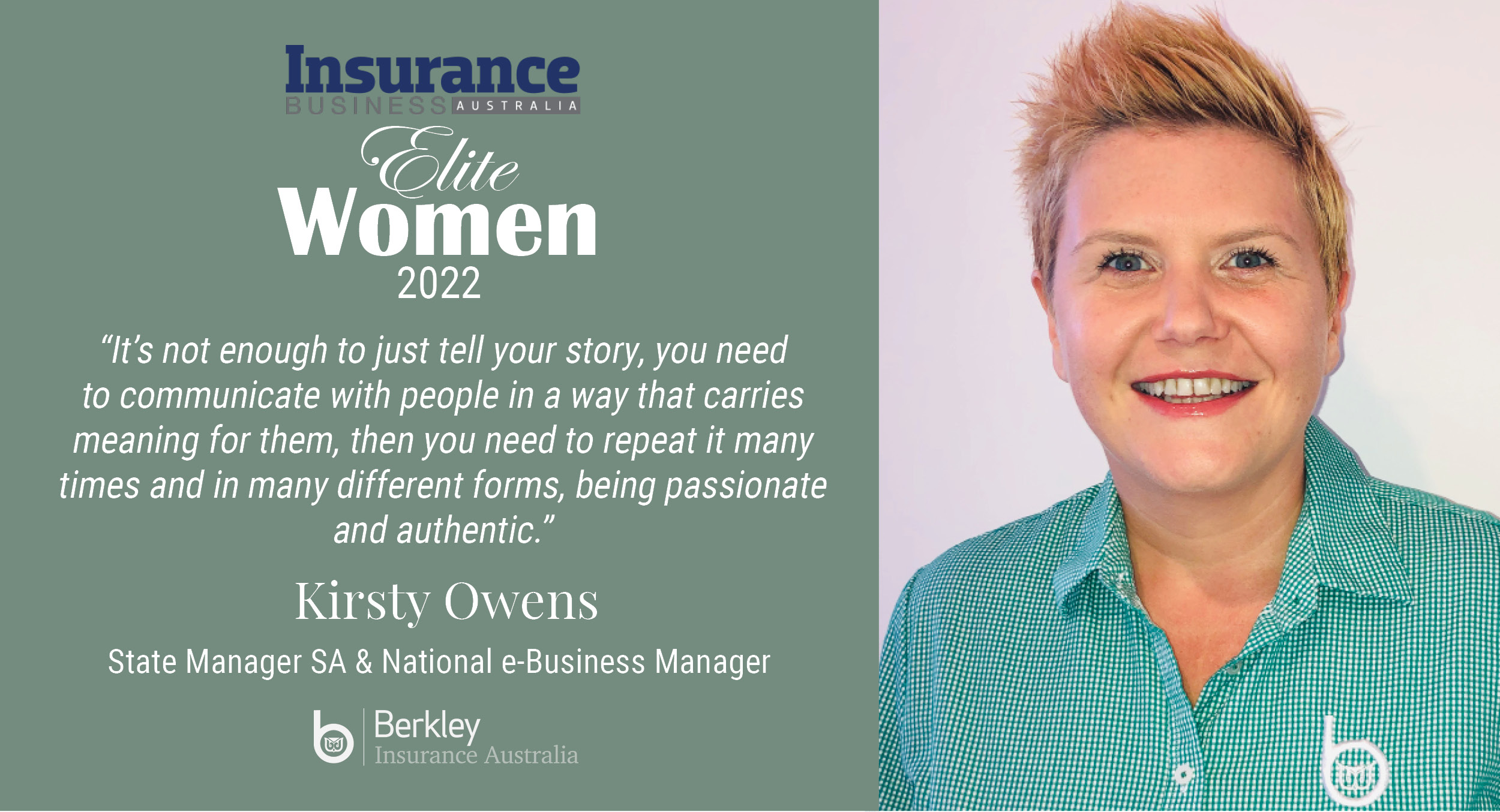 Elite Women in Insurance | Kirsty Owens - Berkley AUS