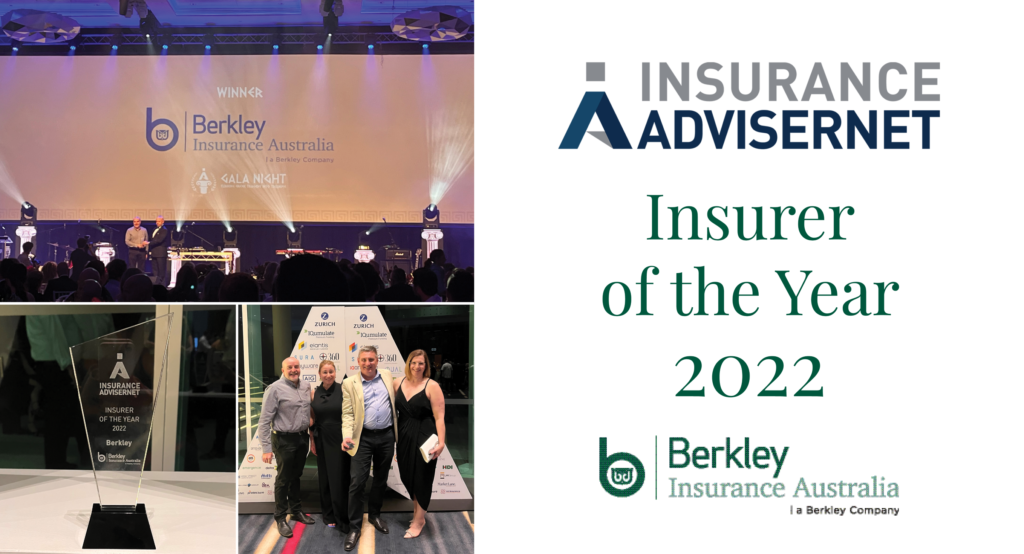 Insurance Advisernet awarded Berkley Insurance Australia the Insurer of the Year 2022