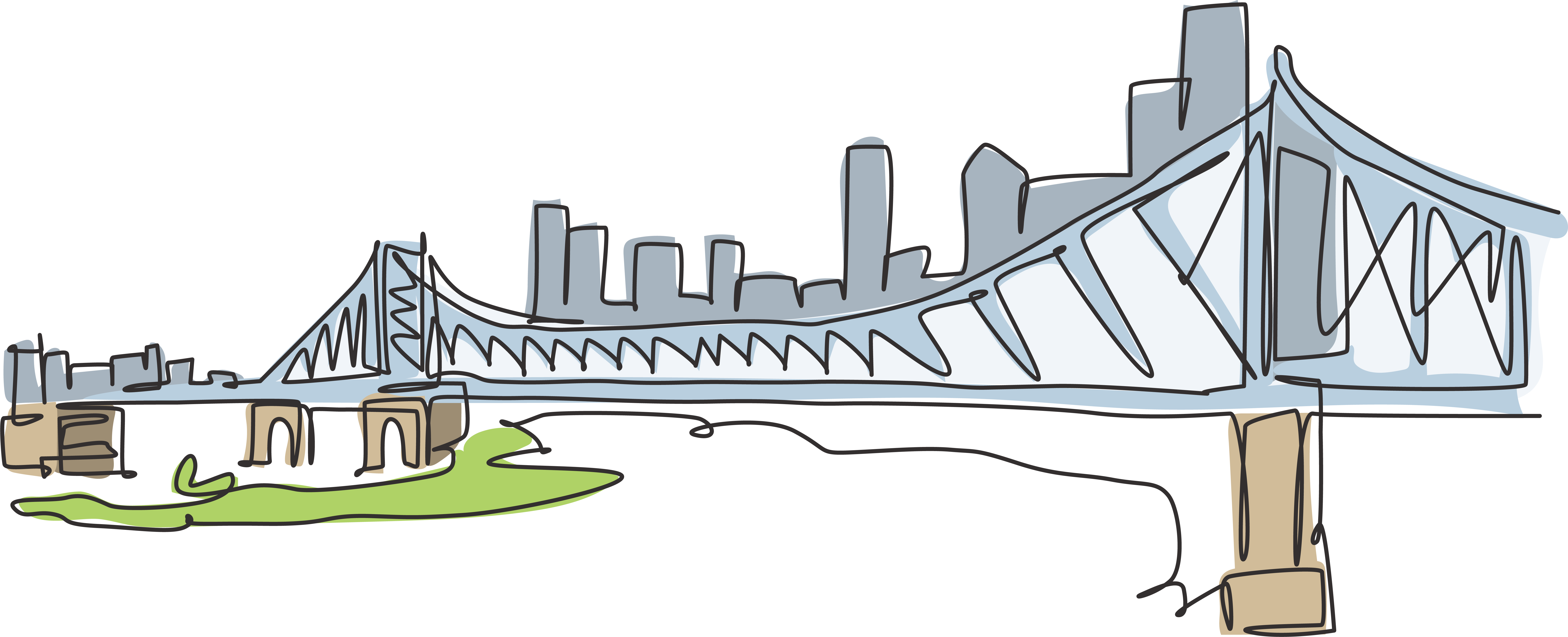 sketch of Brisbane Bridge