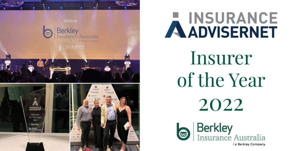 Insurance Advisernet awarded Berkley Insurance Australia the Insurer of the Year 2022